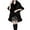 Black, variant on Xfvqtps Women Cape Faux Fur Collar and Cuff Plush Hem Cloak Double Layer Open Front Solid Color Large Size Loose Thickened Windproof Coldproof Warm Winter Long Coat Black