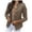 Khaki, variant on Toonshare Denim Jackets for Women Comfortable 50% off Clear Women's Color Long-Sleeved Slim-Breasted Small Suit Short Coat Khaki XXXL