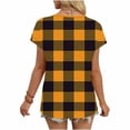 thumbnail image 6 of Women's Summer Short Sleeve V Neck Tops T-Shirts Blouses Solid Color Casual Daily Wear Vacation Beach Outfits Fashion Essential Gift for Women | CSEONE,Orange L, 6 of 9