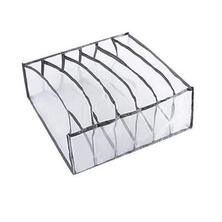 XIANXIAN 6 Grid Mesh Folding Storage Bag Box with Compartments Underwear Drawers Storage Underpants Bra Organizer Housekeeping & Organizers