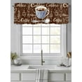thumbnail image 4 of Vintage Rhombus Coffee Cups Valances for Windows Drink Spoon Dark Brown Rod Pocket Curtains Valance Short Window Treatment Drapes for Living Room, Bedroom Bathroom 56"&nbsp;W x 16" L, 4 of 5