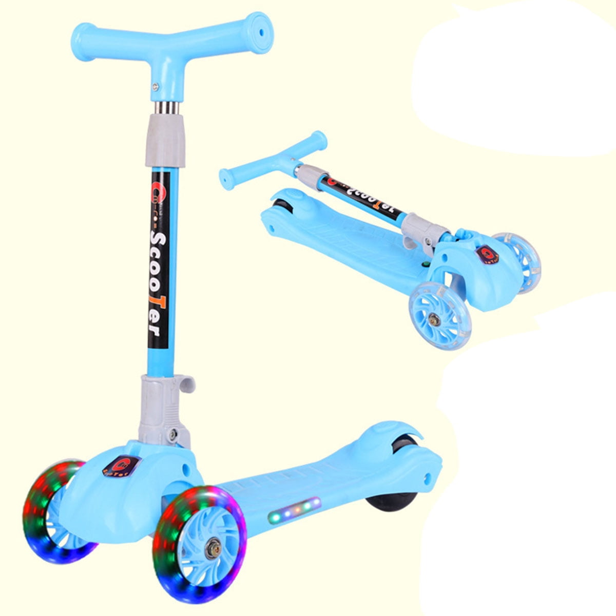 Seenda Scooter for Kids Ages 3-5 with Flash Wheels , Kids Scooter 4 Adjustable Height, Toddler Scooter PU LED Wheels, 3 Wheel Scooter for Kids for Girls & Boys Learn to Steer