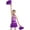 Purple, variant on iiniim Girls Cheerleading Dance Dress with Pom Poms Schoolgirls Cheer Leader Uniform Outfit Party Size 6-16 Red 10