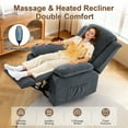 thumbnail image 4 of YSICK 360°Swivel Rocker Recliner Chair with Heat & Massage, Chenille Manual Recliner for Adults with Side Pockets for Living Room,Dark Grey, 4 of 6