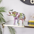 thumbnail image 3 of 17" x 12" Multi Colored Polystone Graffiti Elephant Sculpture, by DecMode, 3 of 9