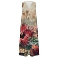 thumbnail image 5 of Enjoytime Summer Dresses for Women 2025 Trendy Fashion Button Down Dress with Pocket V Neck Sleeveless Floral Printed Flowy Comfy Dresses for Women, 5 of 5