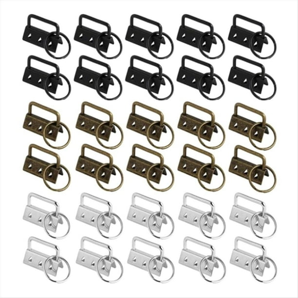 Kit de 30 piezas de herrajes para llavero de 32 mm, compatible con clips de muñeca, correas y herramientas de bricolaje.
