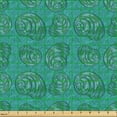thumbnail image 2 of Ambesonne Nautical Fabric by the Yard Upholstery, Seashell Starfish Pattern, 3 Yards, Dark Seafoam Sea Green, 2 of 5