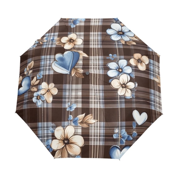 YAZAOO One-Touch Auto Open Close Rain Umbrella With Creative Charming Hearts and Blooms Pattern