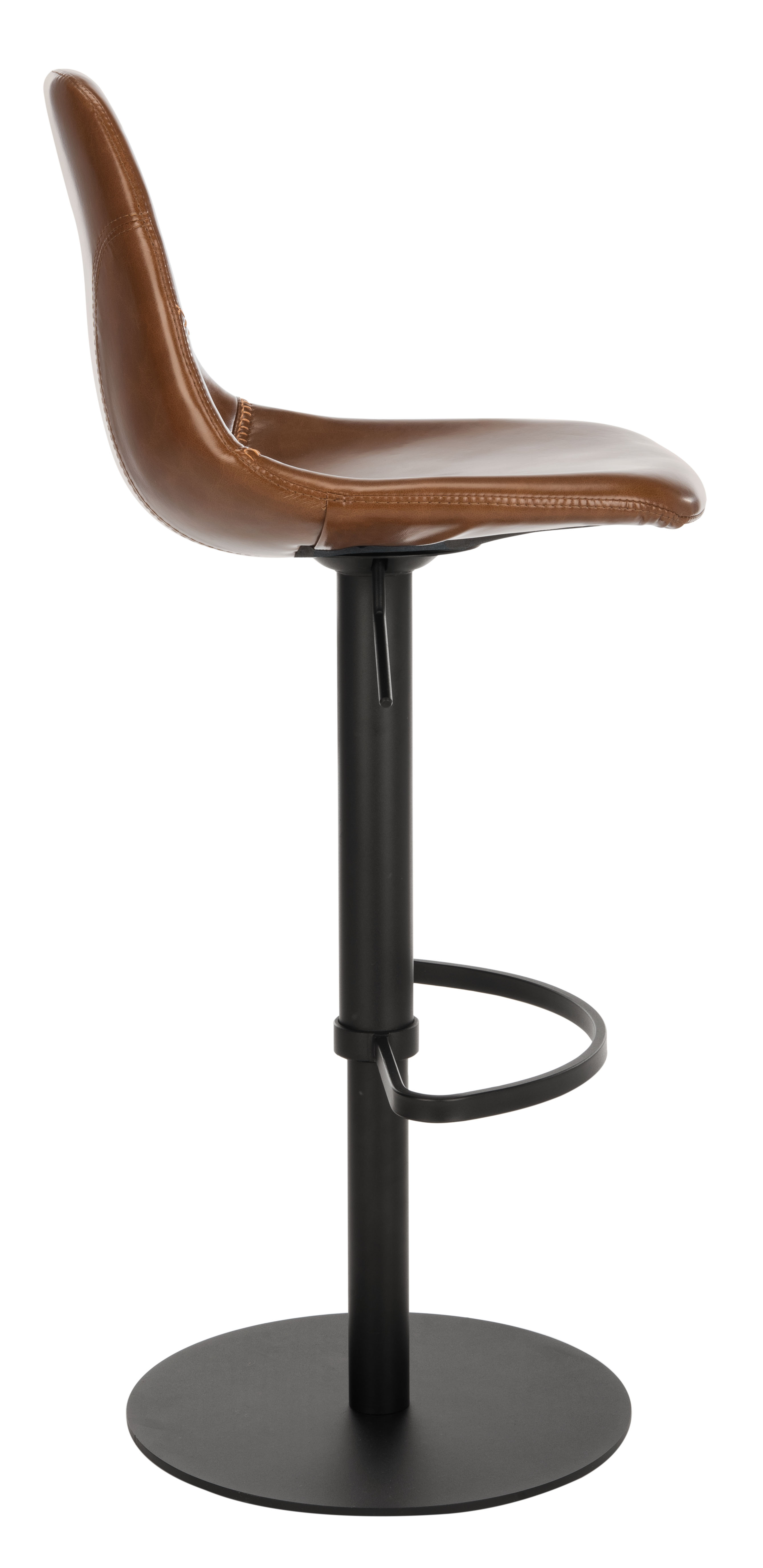 SAFAVIEH Sky Light Brown/Black High Back Tufted Bar Stool (17.25 in. W x 20 in. D x 33.5/43.5 in. H)