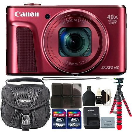 Canon PowerShot SX720 HS 20.3MP 40X Zoom Built-In Wifi / NFC Full HD 1080p Point and Shoot Digital Camera Red with 48GB Accessory