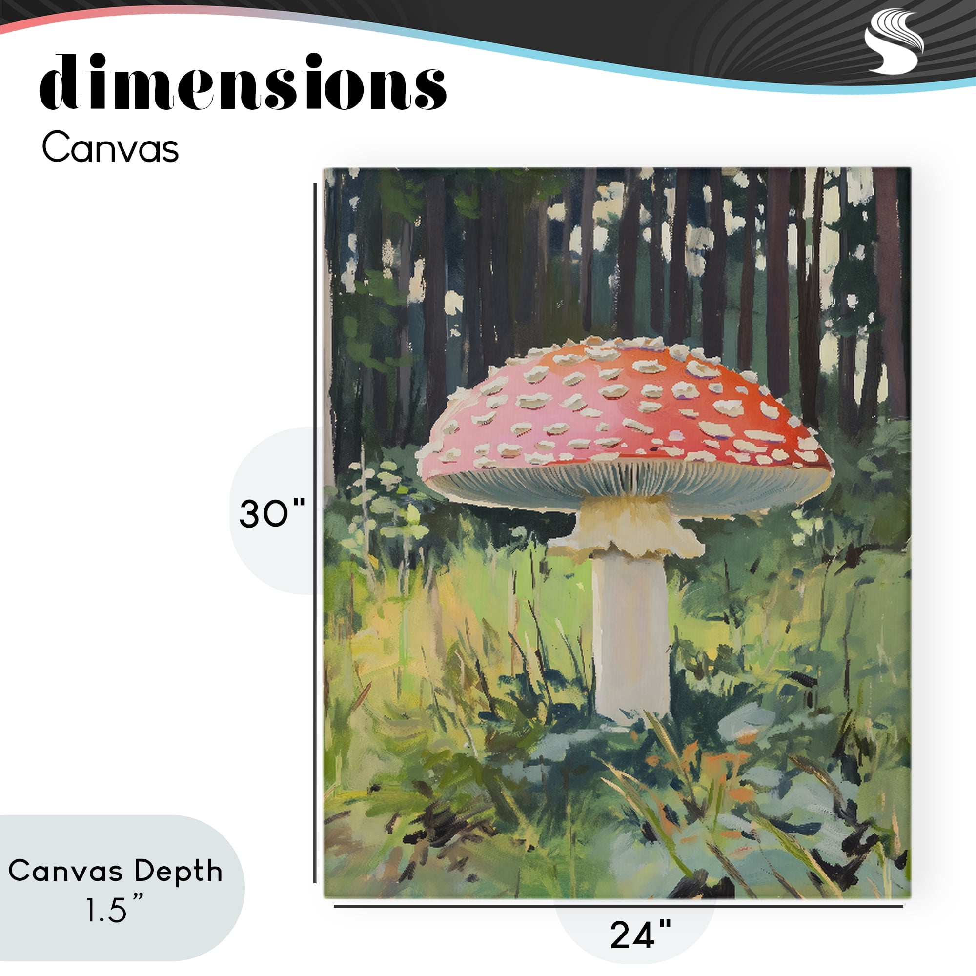 Stupell Industries Red Mushroom in Sunlit Forest Canvas Wall Art, design by The Prints Vibe