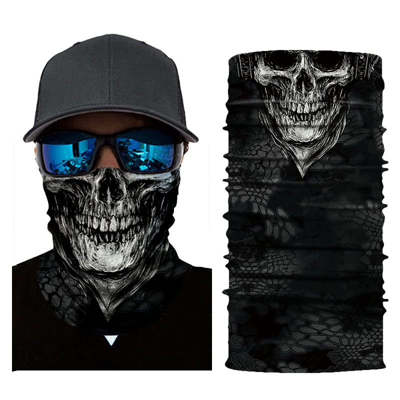 Bike Face skeleton skull Sun Shield Neck Gaiter Balaclava Bandana Headband 