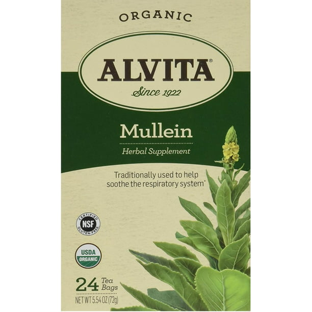 Alvita Organic Mullein Tea Bags 24 ea (Pack of 6)