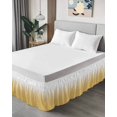 thumbnail image 4 of Yellow and Bed Skirt Queen Size 18" Drop White Gradient Ruffled Wrap Around Bed Skirts Adjustable Elastic Bedskirt Dust Ruffle for Queen Size Bed, 4 of 7