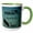 Green/White, variant on 3drose, Flight Distance from Maryland to Aruba on Caribbean Sea Background., 11oz Two-tone Green Mug