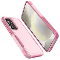 For Samsung S24 5G 6.2" Case ,Sturdy Phone Case for Galaxy S24 5G 2024,Tiflook Shockproof Protection Heavy Duty Armor Hard Plastic & Rubber Rugged Bumper 2-in-1 Case Cover ( Pink )