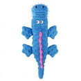 thumbnail image 1 of Juguetes de peluche azules para perros, juguetes chirriantes con forma de cocodrilo y cuerdas, juguete interactivo para masticar para perros pequeños y medianos., 1 of 5
