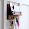 thumbnail image 4 of Key Holder for Wall and Mail Rack, Decorative Wooden Wall Rack for Keys, Letters, Bills - Pinewood Unique Industrial Decor, Perfect for Entryway, Kitchen (Brown, Large), 4 of 7