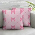 thumbnail image 3 of Creowell Pillow Covers Bows Home Furnishing Throw Pillow Cover Square Short Plush Square Design 18x18in, 3 of 5