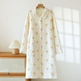 thumbnail image 4 of FAWUUDO Womens Robe Long Bathrobe Lightweight Soft Knit Robes Ladies Casual Sleepwear, 4 of 8