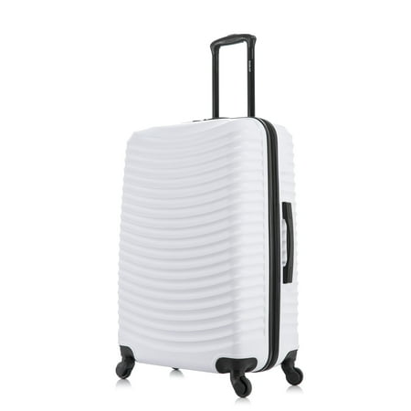 DUKAP Adly 28  Hardside Lightweight Luggage with Spinner Wheels  Handle and Trolley  White