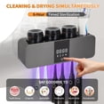 thumbnail image 2 of Ocalpur Smart Toothbrush Holder with Air Drying, LED Display, Cleaning and  Timer Function, 6 Slots & 3 Removable Cups, No Drilling Installation for Bathroom (Black), 2 of 8