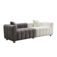 thumbnail image 2 of Newboti Furniture 87.4" Premium Velvet Sofa 3-Seater Loveseat, Modern Bubble Upholstered Couch with Metal Base Legs and 2 Pillows for Living Room, Bedroom. 12011, 2 of 5