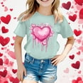 thumbnail image 2 of Gunia Valentines Shirts For Kids Boys Girls Short Sleeve Love Heart Graphic Crew Neck Breathable Soft Casual Tee Tops Tshirt 3-13 Years, 2 of 4