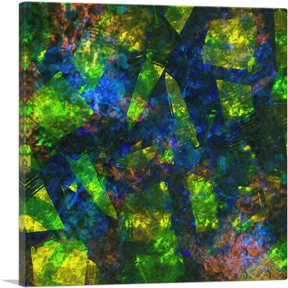 ARTCANVAS Green Opal Precious Stone Gemstone Jewel Canvas Art Print - Size: 12" x 12" (0.75" Deep)