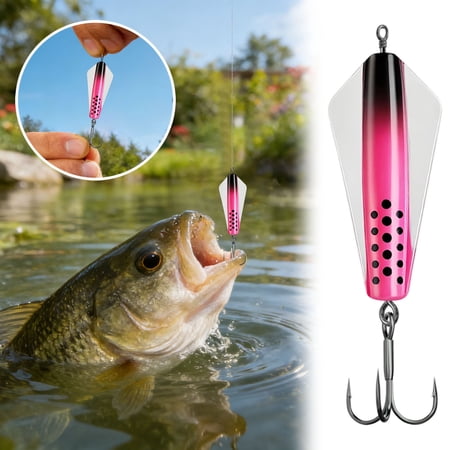 Metal Spoon Fishing Lure Balanced Stable Center Gravity Jig Bait With Treble Hook Lifelike Swimming Action Casting Jig Lure For Outdoor(Multicolor-5.2Cm)