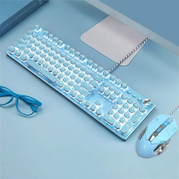 Oggfader Keyboards for Computers Fashionable LED Punks Backlit Wired Mechanical Gaming Keyboard