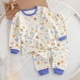 thumbnail image 2 of TOWED22 Toddler Baby Boy Clothes Color Blocking Outfits Fashion Fall Winter Sweatshirt Sweat Pant Kids Tops Shirt Pant Sets Size:3-6 M,Color:Light Blue, 2 of 4