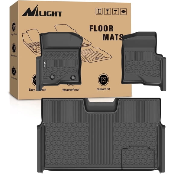 Nilight TPE Floor Mats for Ford F150 F-150 SuperCrew Crew Cab Bucket Seat 2010 2011 2012 2013 2014, All Weather Custom Fit Heavy Duty Floor Liners