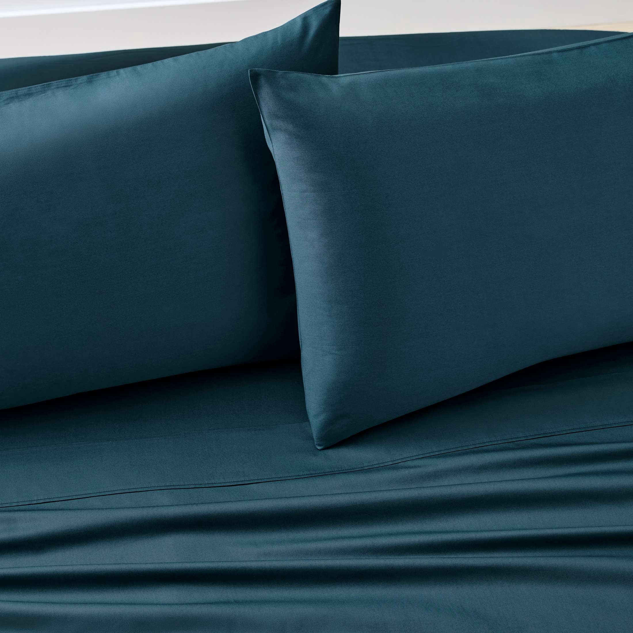 Better Homes & Gardens 2-Piece 300 Thread Count Cotton Percale Teal Ocean Pillowcases, King
