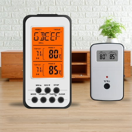 

Tiitstoy Wireless Meat Thermometers with 2 Temperature Probes Smart Digital Cooking BBQ Thermometers for Grilling Oven Food Smoker Thermometers White