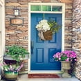 thumbnail image 5 of "17.7Inch Wildflowers Door Hanging Basket Wreath,Spring Wreath,Cream Hydrangea Door Hanger Basket Wreath, Spring and Summer Wreath, 5 of 12
