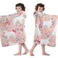 thumbnail image 4 of Great Pyrenees Dog and Pioneer Flower Hooded Bath Towel，50"x30" for Ages 3 To 12 Kids, Quick Dry Lightweight Soft Microfiber Hood Beach Towel Cover Up for Kids, 4 of 7