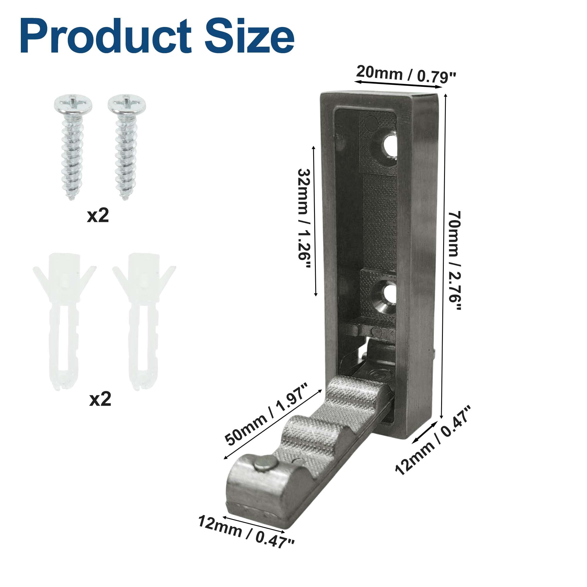 Unique Bargains Round Coat Hook Wall Mount Folding Hook Dark Gray 2.76"x0.79"x0.47"