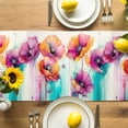 thumbnail image 4 of Burlap Table Runner 70 Inches Long, Abstract Floral Blossom Aesthetic Non-Slip Kitchen Table Runners for Dining Room Everyday Use Party Table Decorations Flower Painting Artwork, 4 of 9