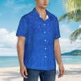thumbnail image 2 of Lsque Blue Glitter pattern Hawaiian Shirt for Men, Unisex Summer Beach Casual Short Sleeve Button Down Shirts-3X-Large, 2 of 9