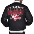 thumbnail image 2 of Men's Starter  Black Atlanta Hawks Triangle Full-Snap Varsity Jacket, 2 of 3