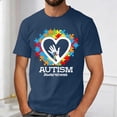 thumbnail image 2 of Autism Awareness Shirt Men: Autism Acceptance T Shirt Autism Support Inspirational Short Sleeve Tee Tops(Navy,XXL), 2 of 4