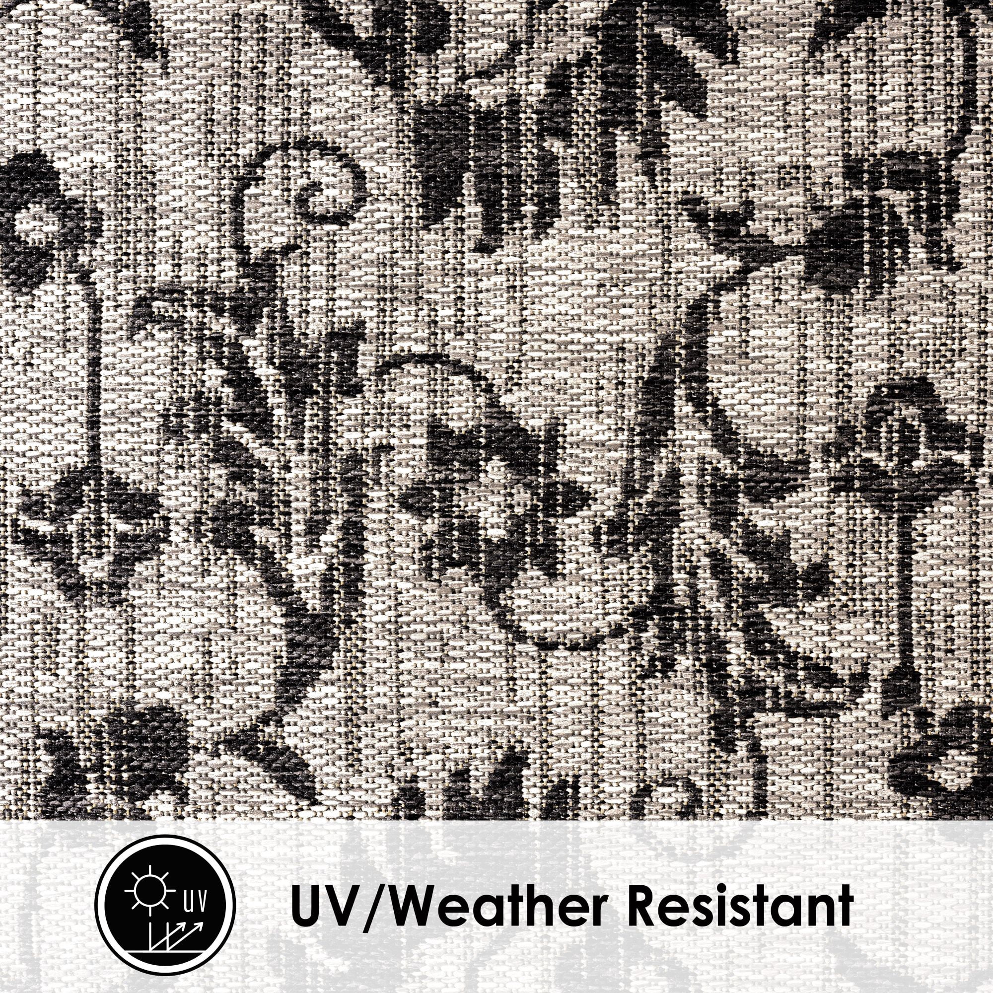 Nicole Miller New York Patio Country Ayala Botanical Floral Indoor/Outdoor Area Rug, Grey/Black, 7'9"x10'2"