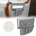 Clearance! Dusknt Seat Organizer Grey Fleece Sofa Armrest Storage