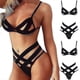 thumbnail image 2 of Womens Sexy Bandage Lingerie Push-up Bra Top Briefs Hollow Underwear Set Solid Nightwear, 2 of 2