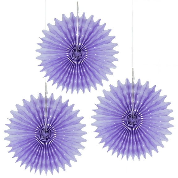 Floral Reef Set of 3 - 8" Party Paper Rosettes Fan Medallions (Lavender)