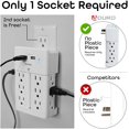 thumbnail image 2 of Aduro Surge Protector 12 Outlet Power Strip with USB (2 Ports 2.4A) Wall Mount Multiple Outlet Splitter Extender, 2 of 5