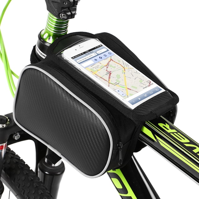 Lixada Bicicleta Marco frontal Pantalla táctil Bolsa de teléfono Bicicleta de montaña Ciclismo Tubo superior Bolsa doble Bolsa Pannier para 5.5 pulgadas teléfono celular Lixada Alforja de bicicleta