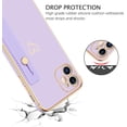 thumbnail image 2 of iPhone 12 Case, iPhone 12 Phone Case Love Heart Cute Case with Wristband Kickstand Holder Soft TPU Plating Bumper Protective Slim Shockproof Phone Case Cover for Girls Women, Purple, 2 of 16